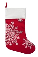 Новогодний носок Снежинки, красный
