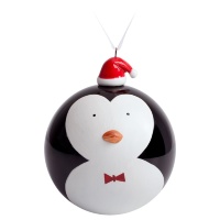 Елочный шар с фигуркой Новогодний пингвин, 9 см