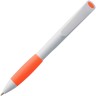 Ручка шариковая Grip, белая с оранжевым