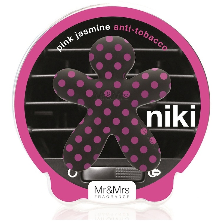 Ароматизатор для автомобиля Niki Antitabaco Pink Jasmine, черный с розовым