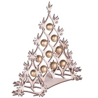Сборная елка Новогодний ажур, с золотистыми шариками