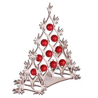 Сборная елка Новогодний ажур, с красными шариками