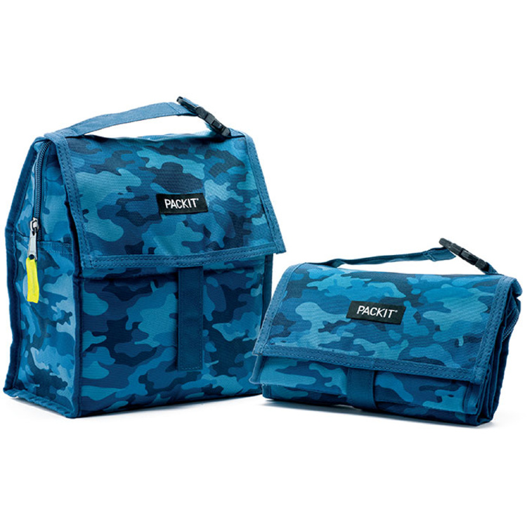 Сумка холодильник для обеда Lunch bag Blue Camo