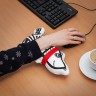 Игрушка Собака в шарфе, малая, белая с красным
