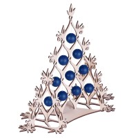 Сборная елка Новогодний ажур, с синими шариками