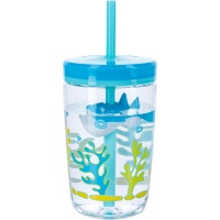 Детский стакан с соломинкой Floating straw tumbler Shark, 0.47 л