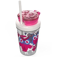 Детский стакан с соломинкой Snack tumbler Owl Pink, 0.35 л