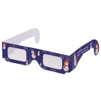 Новогодние 3D очки Снеговики, синие
