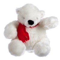 Игрушка Белый медведь, с красным шарфом